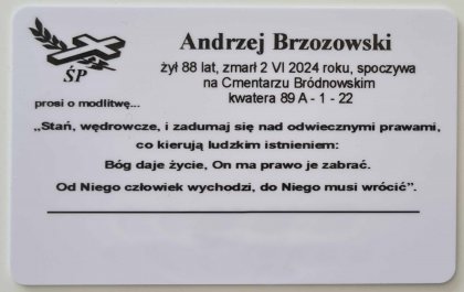 Andrzej Brzozowski, nekrolog